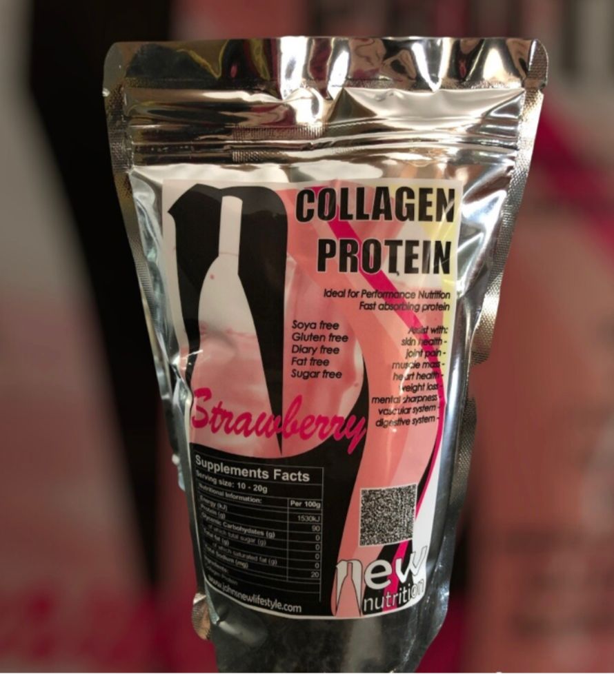 Collagen Peptide Protein Powder 330g
PRICE: R280

Product Details
Collagen is a type of protein that is lacking in most modern diets. It is made of grass fed bovine. It contains all essential amino acids that support natural collagen production which rejuvenates hair, skin, nails and joints.
Benefits
Ideal for performance nutrition
Fast absorbing protein
Assist with:
Skin, Hair & Nail Health
Tendons, Ligaments & Joints
Muscle Mass
Heart & Circulatory Health
Weight loss
Mental Sharpness
Strengthens Bones
Digestive System
Liver Detox
Top Reasons to Pick:
Mixes easily into coffee & smoothies

Comes in 3 delicious flavours. Dark Chocolate, Vanilla, Strawberry